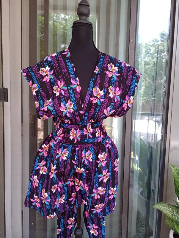 Ankara African Print Short Jumpsuit Size M - L