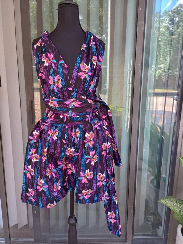 Ankara African Print Short Jumpsuit Size M - L