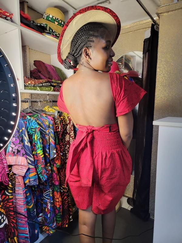 Ankara African Print Short Jumpsuit Size M - L