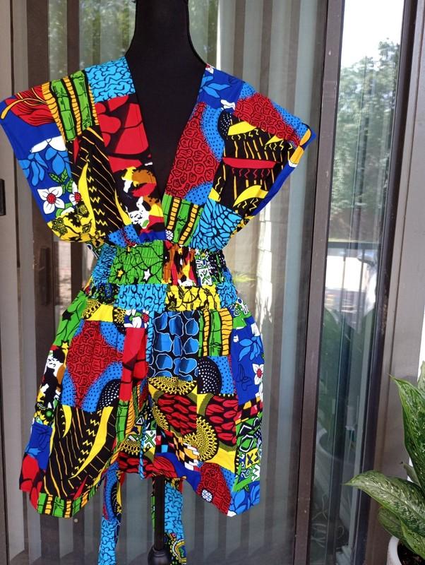 Ankara African Print Short Jumpsuit Size M - L