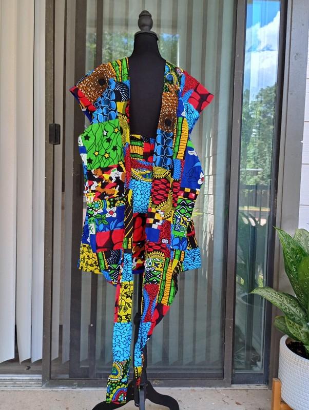 Ankara African Print Short Jumpsuit Size M - L