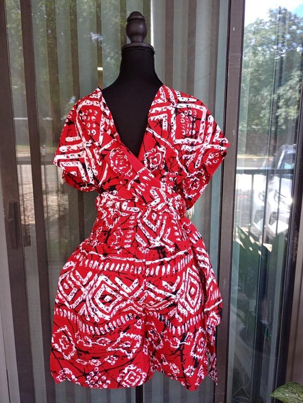 Ankara African Print Short Jumpsuit Size M - L
