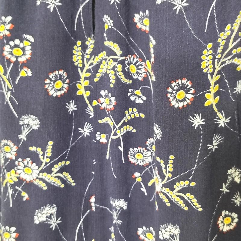 Ann Taylor LOFT Women’s Size M Navy Floral Romper With Pockets Tie Neck