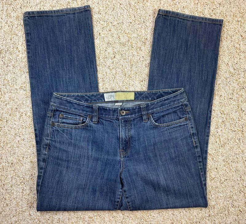 Ann Taylor Loft Women's Straight Stretch Blue Jeans Sz 8 ( 34x30 )