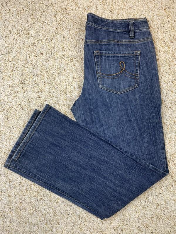 Ann Taylor Loft Women's Straight Stretch Blue Jeans Sz 8 ( 34x30 )