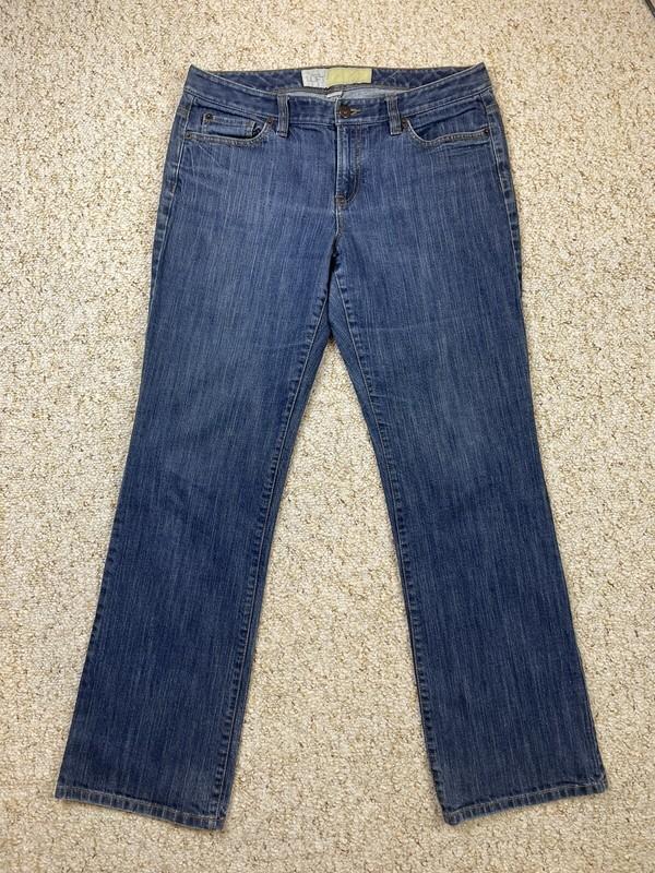 Ann Taylor Loft Women's Straight Stretch Blue Jeans Sz 8 ( 34x30 )