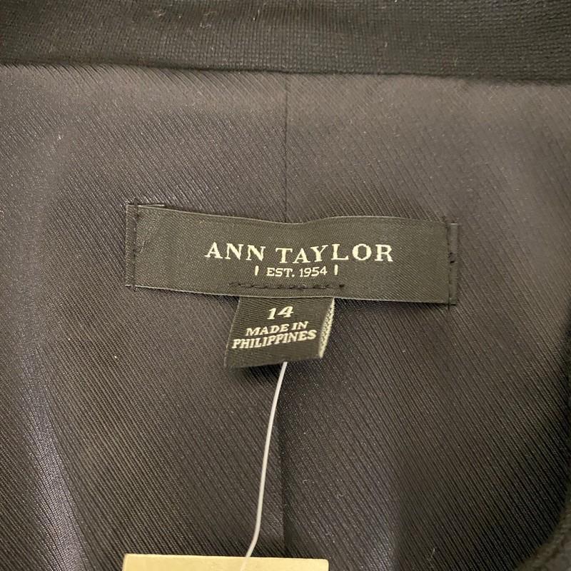 Ann Taylor Moto Jacket Women's Size 14 Black Wool Blend Full Zip New NWT