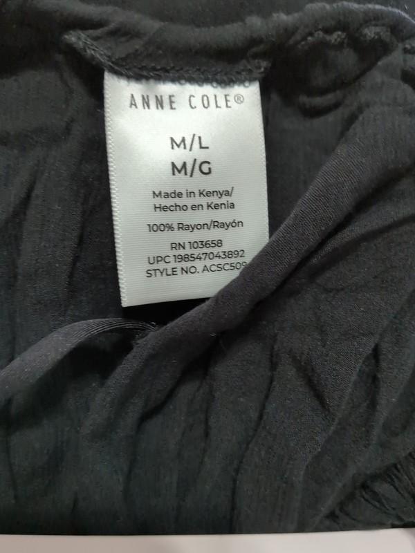 Anne Cole Limited Edition Women's Swim Cover-Up-Size M/L Black NWT