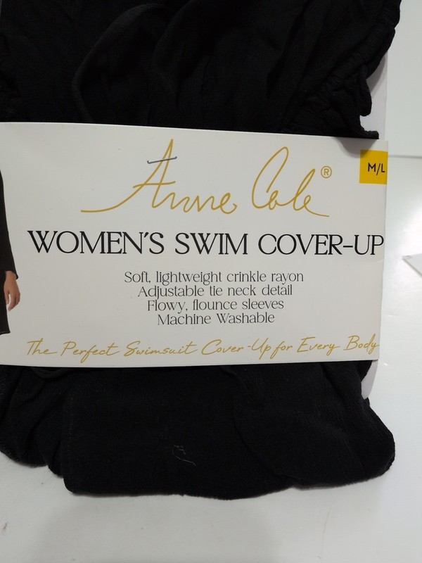 Anne Cole Limited Edition Women's Swim Cover-Up-Size M/L Black NWT