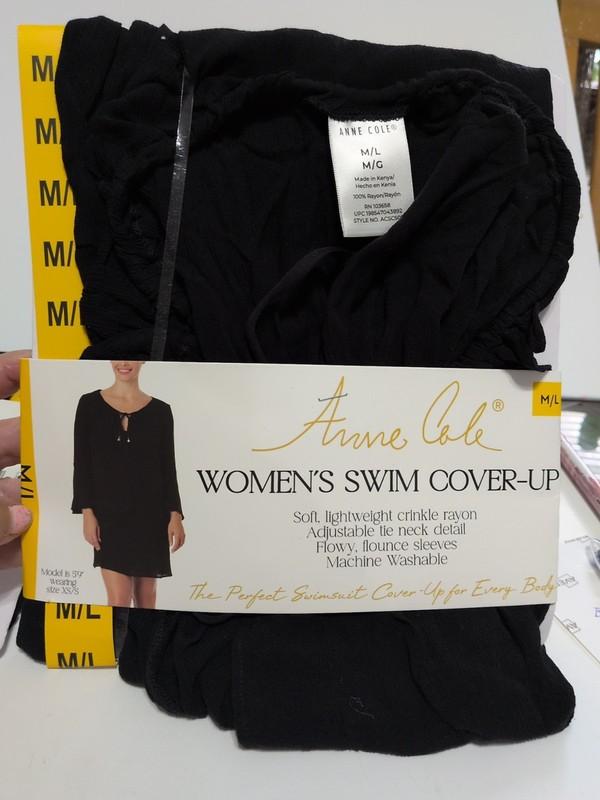 Anne Cole Limited Edition Women's Swim Cover-Up-Size M/L Black NWT