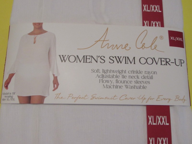 Anne Cole Women's White Lightweight Swim Cover Up Size XL/XXL New With Tags
