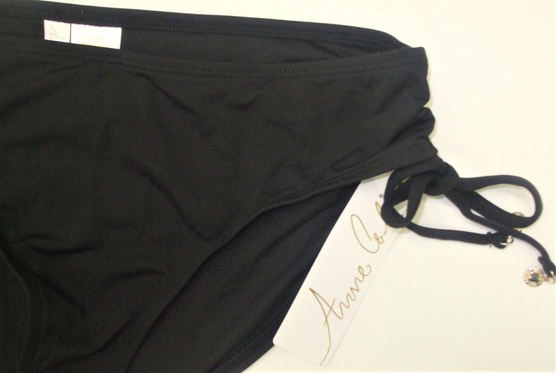 Anne Cole Womens Side Tie Hipster Bikini Swim Bottom Black Size L A10063