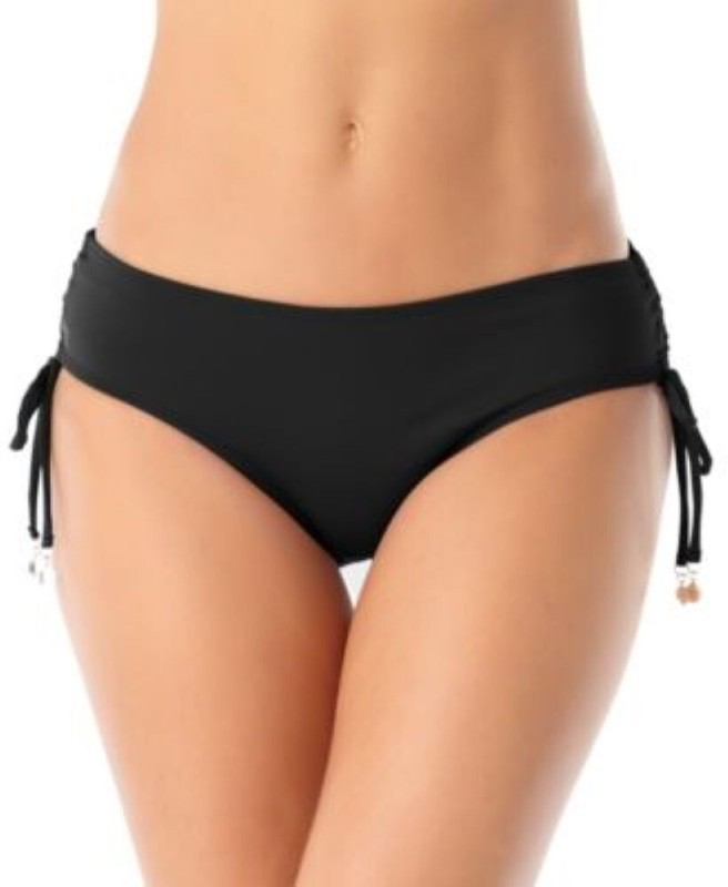 Anne Cole Womens Side Tie Hipster Bikini Swim Bottom Black Size L A10063