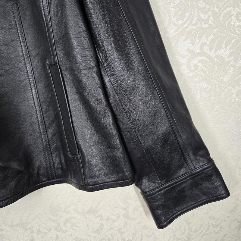 Anne Klein 100% Leather Jacket Sz PL Black Zip Up Biker