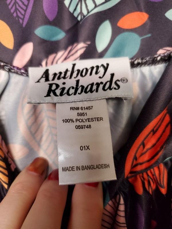 Anthony Richards House Dress Leaves Pattern MuuMuu Womens Size 1X