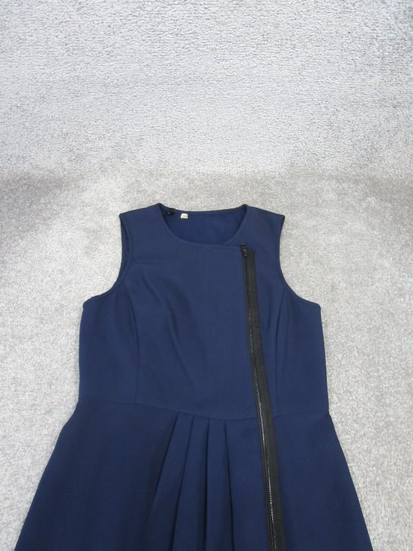 Anthropologie 4C Bodycon Dress Womens 2 Blue Sleeveless Side Front Zip