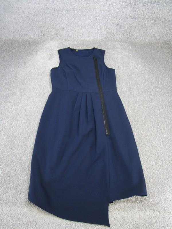 Anthropologie 4C Bodycon Dress Womens 2 Blue Sleeveless Side Front Zip