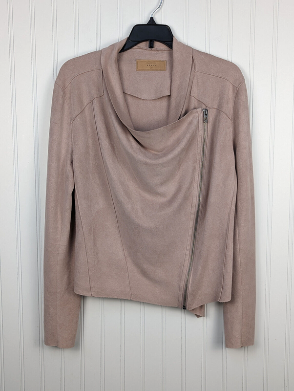 ANTHROPOLOGIE BLANKNYC Soft Blush Pink Faux Suede Leather Jacket Size M