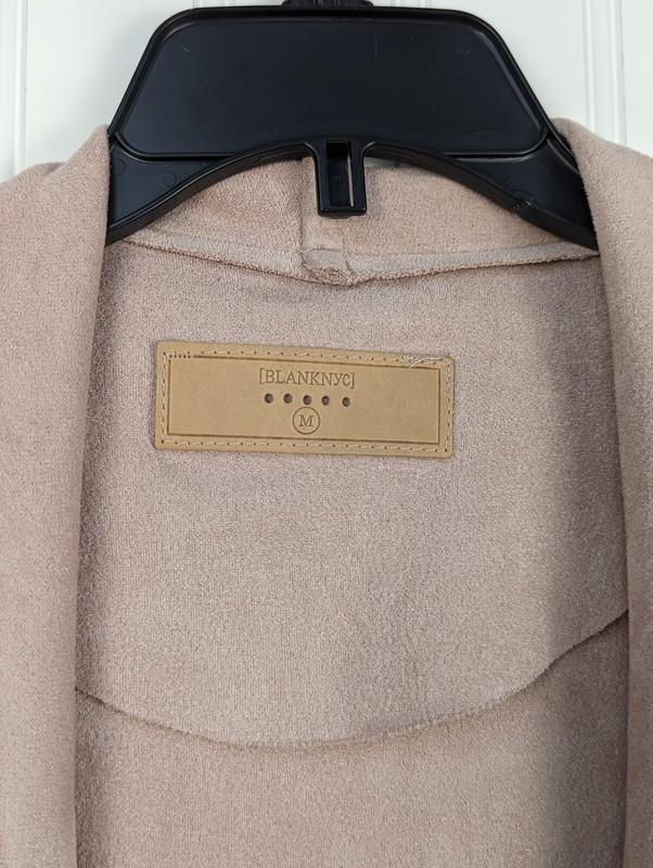 ANTHROPOLOGIE BLANKNYC Soft Blush Pink Faux Suede Leather Jacket Size M