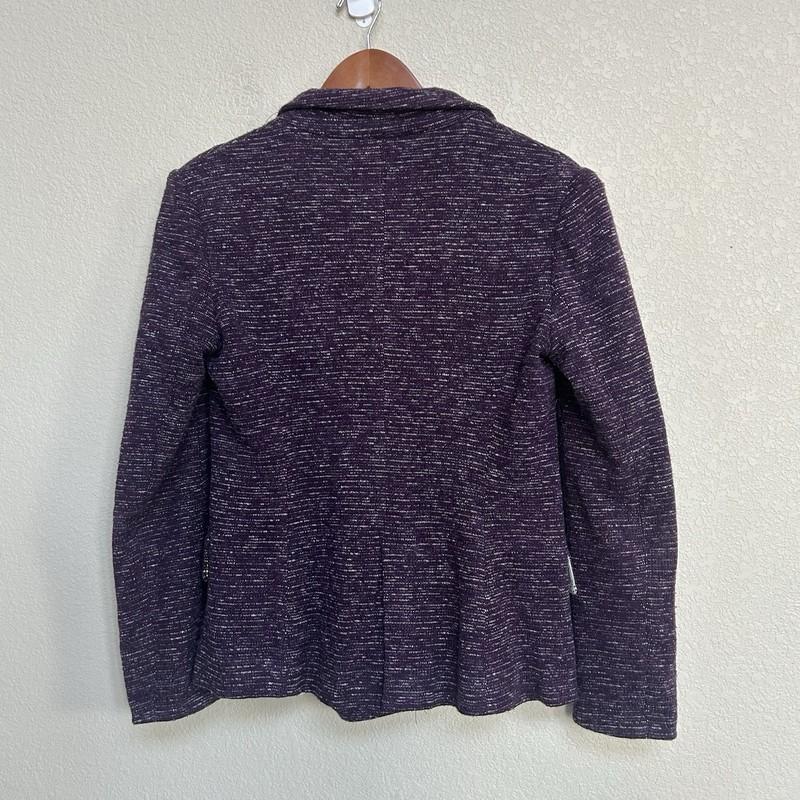 Anthropologie Cartonnier Eggplant Purple Textured Lined Blazer Women’s Size M