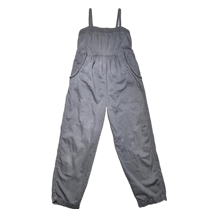 Anthropologie Equinox Postmark Linen Jumpsuit Women Small Tank Top Gray Overalls