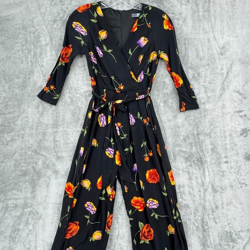 Anthropologie Eva Franco Jumpsuit 0 Petite Floral Cottage Belted Straight Leg
