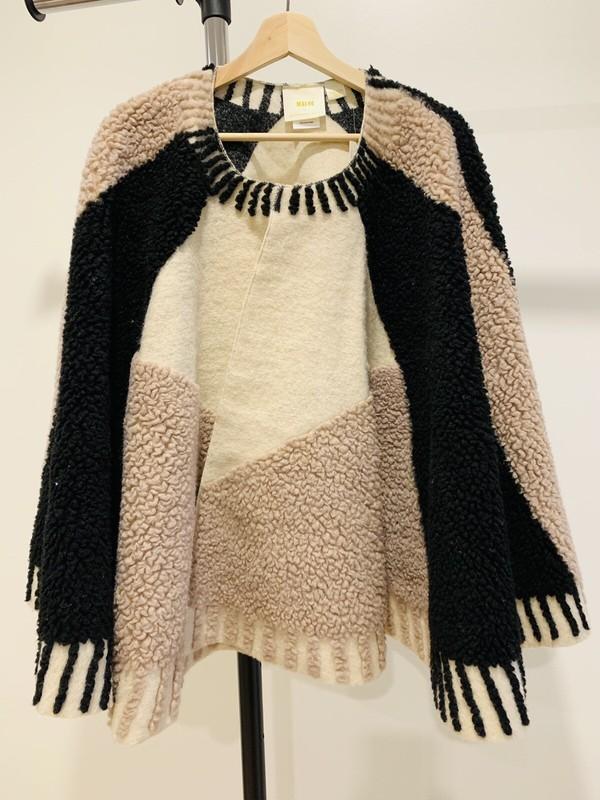 ANTHROPOLOGIE Maeve **Dusk & Dawn Capelet** Open Front Pullover Neutral Motif OZ