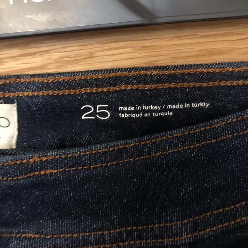 Anthropologie Pilcro Jeans High Waist Straight Leg Size 25 Dark Blue