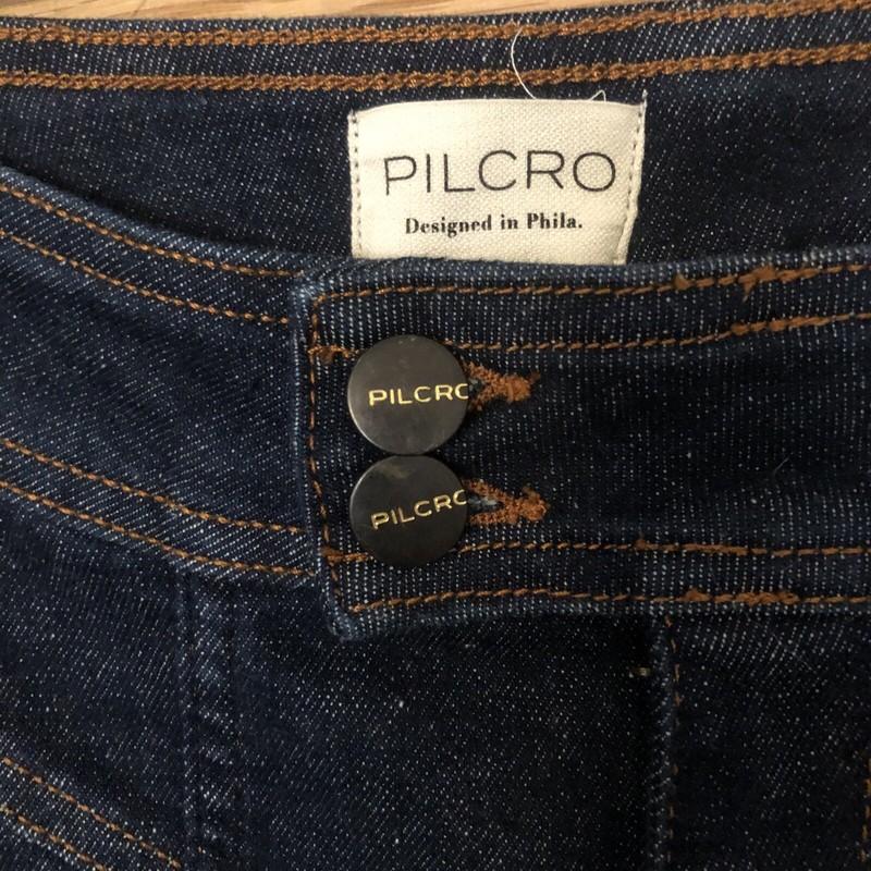 Anthropologie Pilcro Jeans High Waist Straight Leg Size 25 Dark Blue