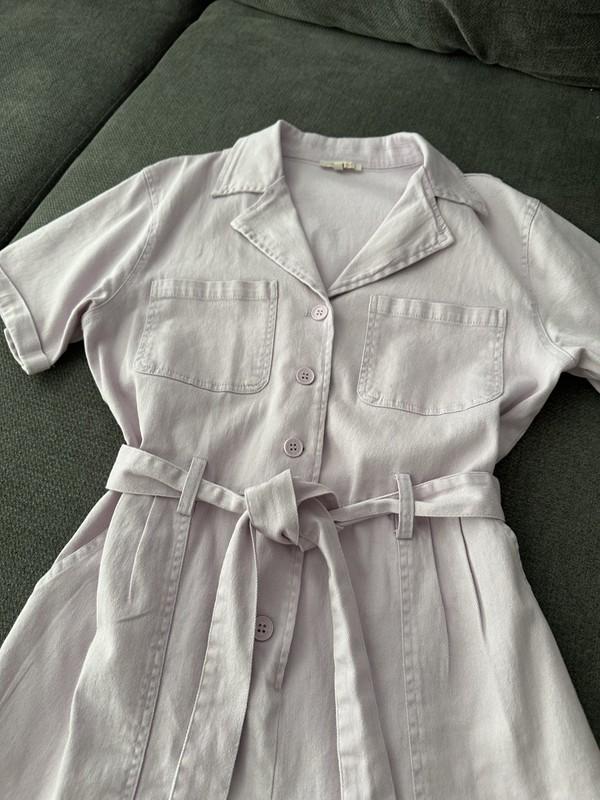 Anthropologie Skies Are Blue Romper Womens Large Purple Utility Washed Twill