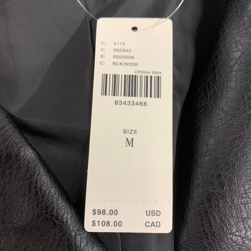 ANTHROPOLOGIE The Saige Faux Leather Moto Jacket Women's Size M Black