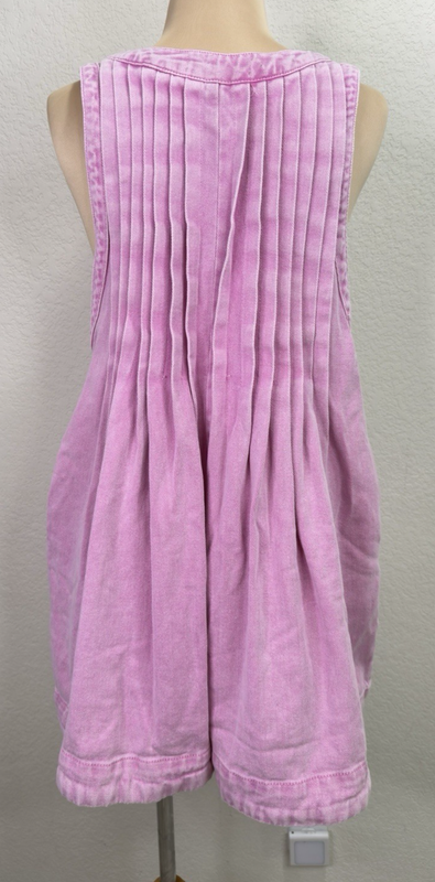 Anthropologie Veveret Pink Melody Lucky In Love Denim Romper M
