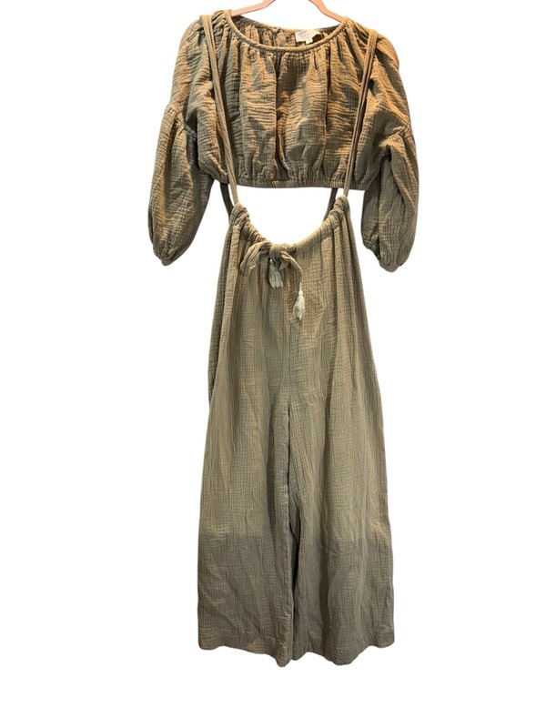 Anthropology Mable Elora Crop Top Baggy Pants Set Size Small $110