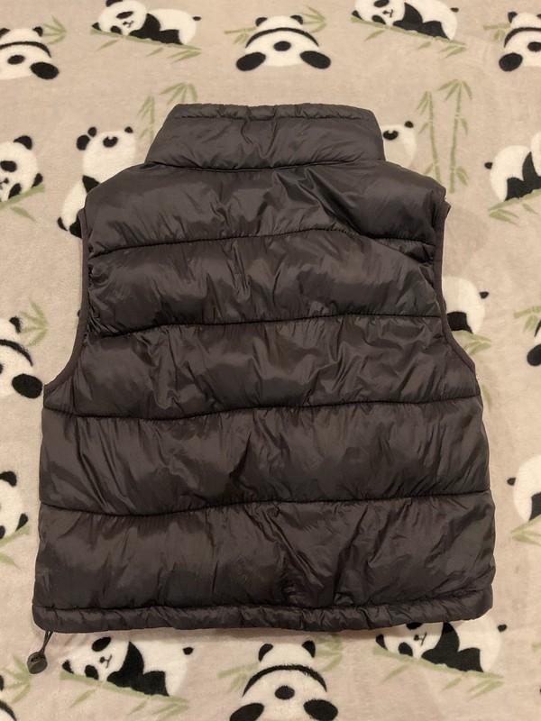 ANWND Junior's Small Black Cropped Puffer Vest Zip Up Pockets