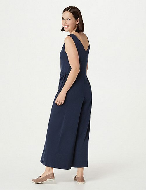 AnyBody Black Cozy Knit Wide Leg Jumpsuit New Comfy Loungwear