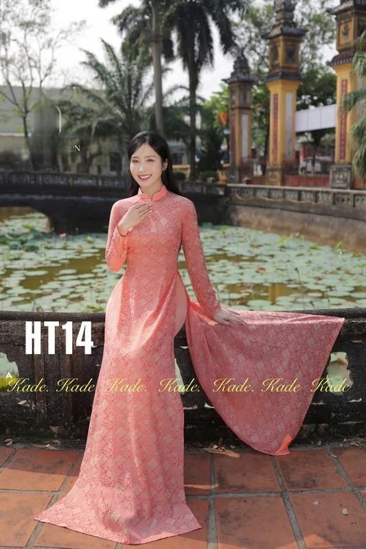 Ao Dai Traditional Vietnamese Long Dress -Truc Hy Silk With Pants - Orange