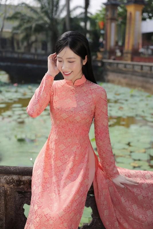 Ao Dai Traditional Vietnamese Long Dress -Truc Hy Silk With Pants - Orange
