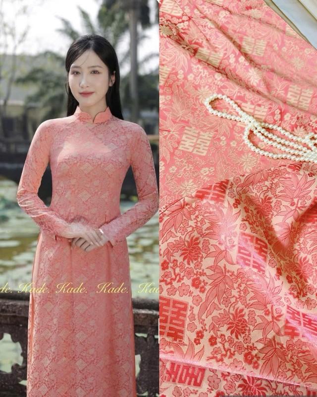 Ao Dai Traditional Vietnamese Long Dress -Truc Hy Silk With Pants - Orange