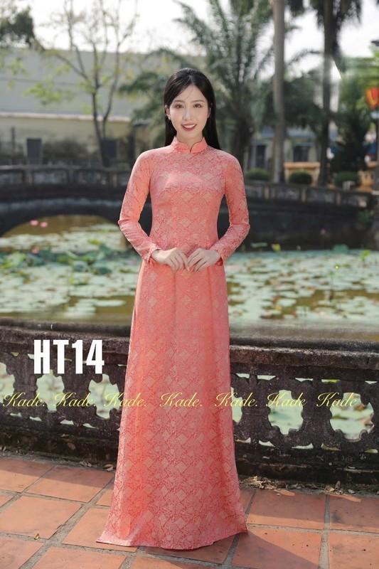 Ao Dai Traditional Vietnamese Long Dress -Truc Hy Silk With Pants - Orange