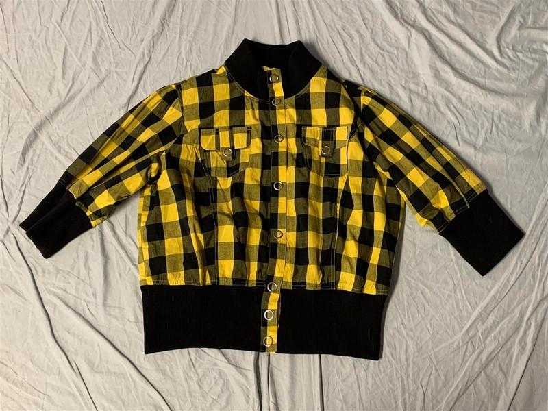 Apollo Outerwear Yellow/Black Checkered Short Snap-Front Jacket 3XL - NEW/NWOT
