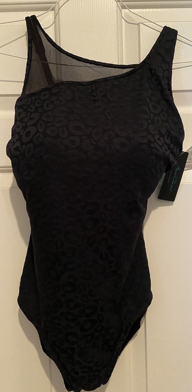 Aqua Green Brand Swimsuit Black One Piece Size XL (16/18)