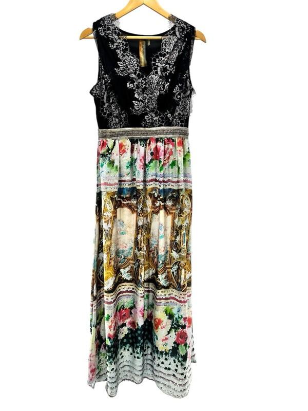 Aratta Silent Journey Lace Beaded Maxi Dress Size Medium Artsy Boho Chic Flowy