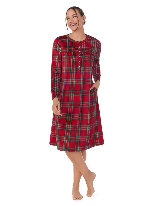 Aria Collection Women's -Size XL- Knit Velour Long Sleeve Ballet Nightgown SOFT