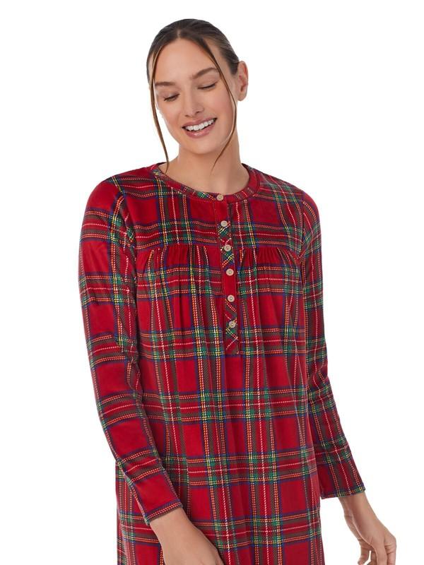 Aria Collection Women's -Size XL- Knit Velour Long Sleeve Ballet Nightgown SOFT