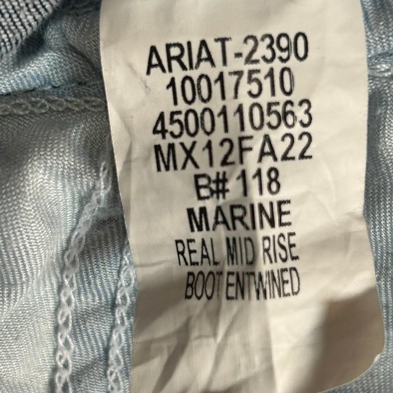 Ariat REAL Denim Jeans Womens 29 Mid Rise Bootcut Med Wash Distressed Stretch