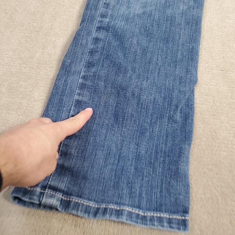 Ariat Real Denim Jeans Womens 34 L Blue Boot Cut Faded Medium Wash Rodeo READ
