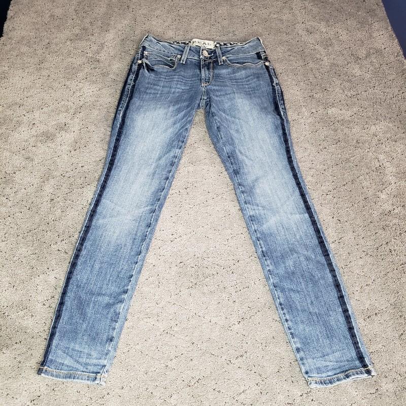 Ariat Real Jeans Womens Size 26 S Blue Low Rise Skinny Stretch Denim Western