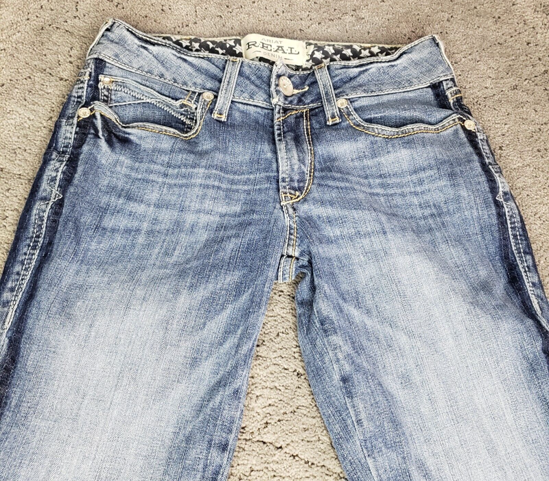 Ariat Real Jeans Womens Size 26 S Blue Low Rise Skinny Stretch Denim Western