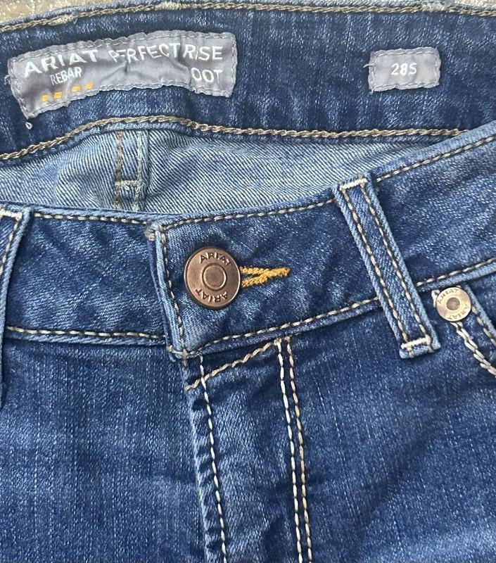 Ariat Rebar Jeans Womens 28S X 31L Perfect Rise Boot Leg Western Malibu Cowboy