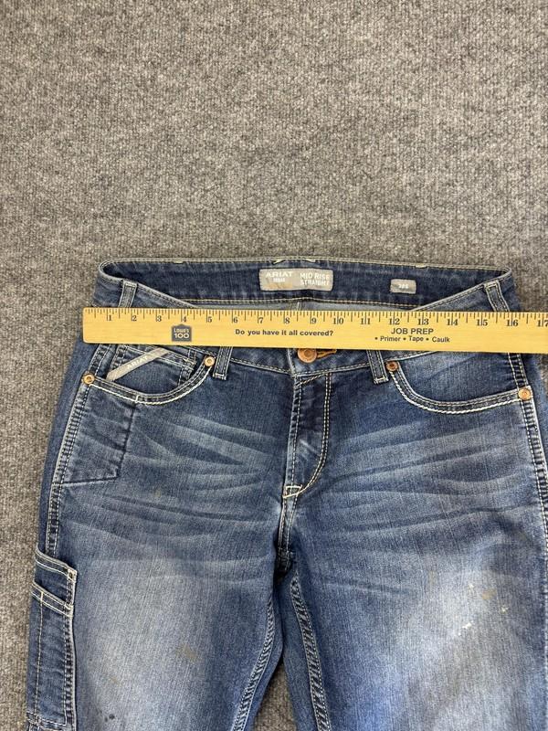 Ariat Rebar Riveter Straight Jeans Womens 30 Short Blue Mid Rise Carpenter Work